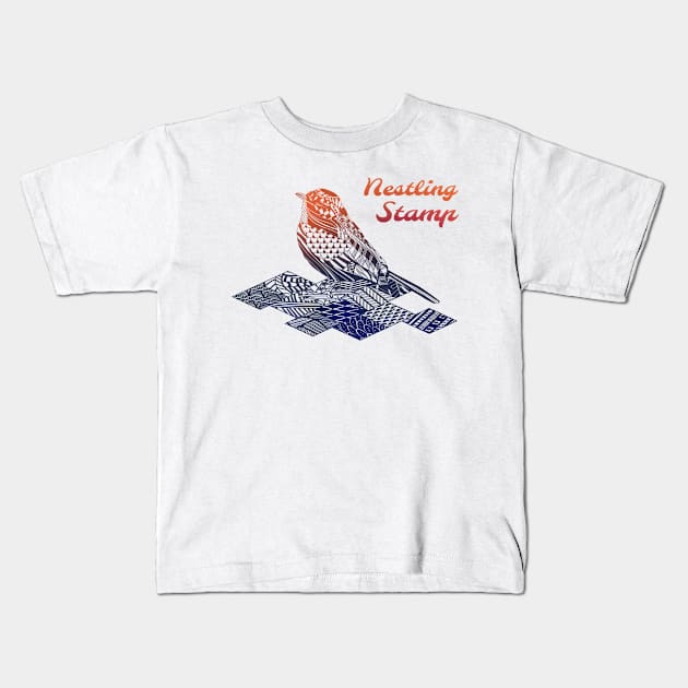 Nestling Stamp Kids T-Shirt by Skysugar